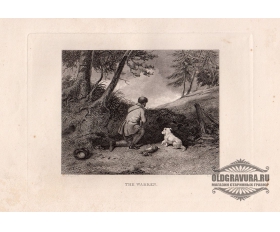 1830-е гг. Старинная гравюра Охота на зайца
