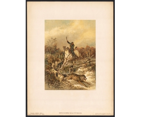 1893 год. Охота на волка, Н.Е. Сверчков, хромолитография
