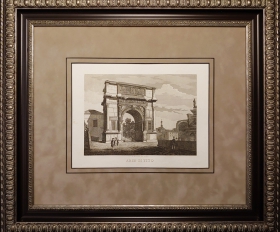 1851 год. Гравюра, Италия, Рим, Триумфальная арка Тита - купить с доставкой