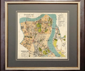 Карта план города Ленинграда, центр - продажа старинной карты 1926 года 