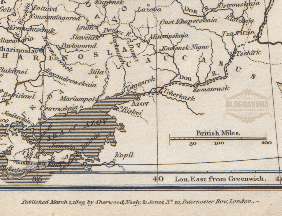 Карта 1809 года российская империя