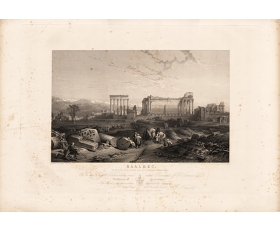 1849 год. Большая гравюра Руины Храма Юпитера