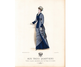 1879 год. Парижская мода, акварельная литография