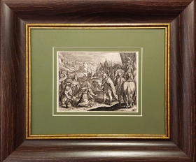 1630-е гг. Дары добродетельной Авигаили, библейская гравюра в обрамлении