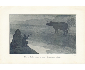 1899 год. Охота на носорога, фототипия