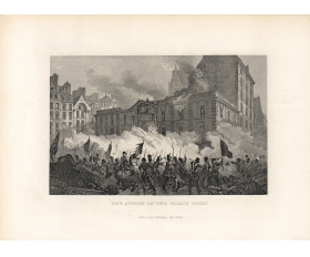 Гравюра, Атака на королевский дворец, 1882 год.