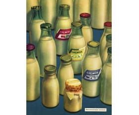 1962 год. Кисломолочные напитки, Советская рекламная иллюстрация
