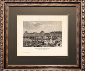 Гравюра 1845 года. Франция, Париж, дворец Тюильри