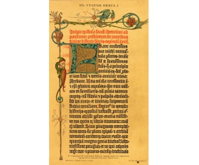 1895 год. Первая страница Библии Гутенберга, литография