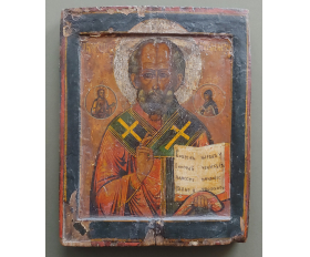 1700 гг. Икона Святой Николай Чудотворец с приписными святыми