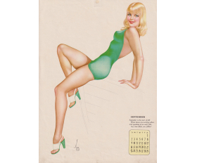 1944 год. Девушка сентября, календарь ню на 1945 год