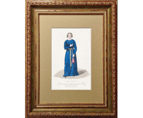 Монахиня Элоиза, возлюбленная Абеляра, гравюра, акварель, в раме