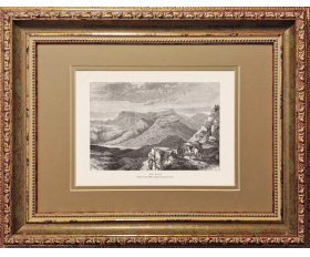 1881 год. Гора Гуниб, Дагестан - купить старинную гравюру с доставкой по РФ