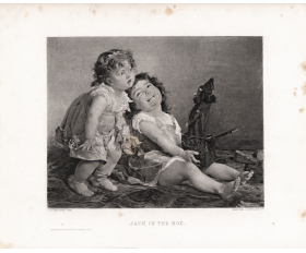 1883 год. Дети с игрушкой Попрыгунчик - Джек в коробке