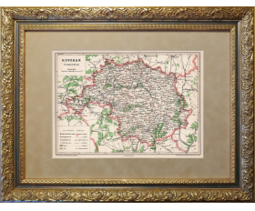 1910-е гг. Карта Курской Губернии, в раме