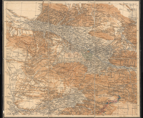 1894 год. Старинная русская карта Туркестана, Узбекистан