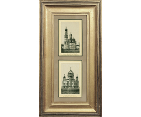 1910-е гг. Колокольня Иван Великий и Храм Спасителя, в раме