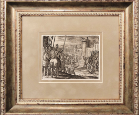 1630-е гг. Батальная сцена, гравюра Мериана, раритет