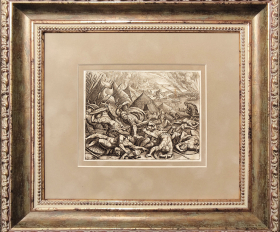 1630-е гг. Батальная сцена, гравюра Мериана, раритет